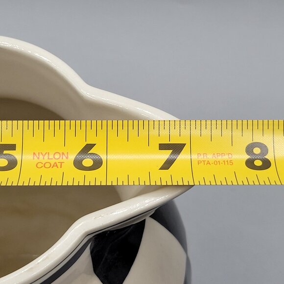 Laura Ashley Grapefields Ceramic Pitcher Hand Painted Checkered - Picture 8 of 9